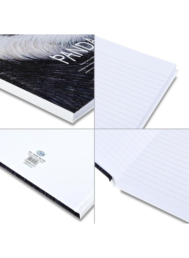 FIS® Hard Cover Notebook, Size 10"X8" Inches(254x203.2mm), 96 Sheets, 192 Pages, Single Line Ruling, White Paper, Packet of 5 Pieces, Panda Cover Design 4-FSNBHC1896-PAN4 - Image 2